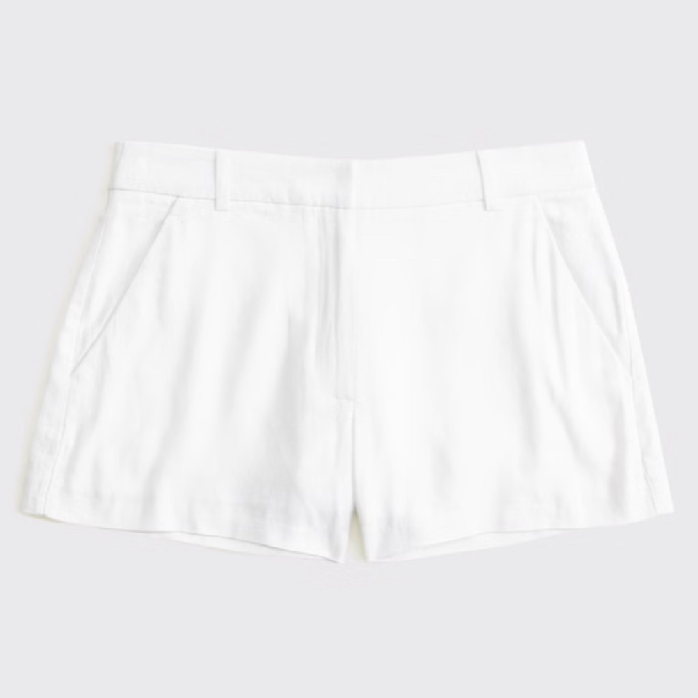 Abercrombie Curve Love Sloane Tailored Linen-Blend Short